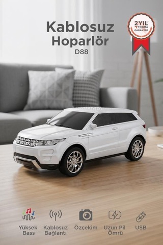 Delux Serisi Bluetooth Hoparlör Suv Araba D88 Beyaz 16w Eğlenceli Şirin Müzik