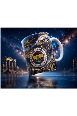 Fener Bahçe Kartal Tasarımlı Seramik Kupa Bardak Taraftara Özel Kahve Ve Çay Kupası Beyaz