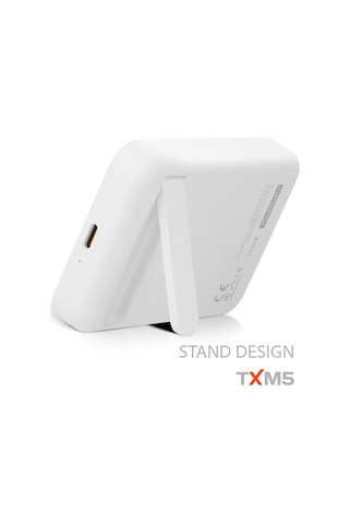 Powerway Txm5 5.000 Mah 15w Magsafe Kablosuz Hızlı Şarjlı Standlı Powerbank Beyaz