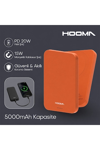 Hooma Magpulse 5 Slim 5000 Mah Powerbank Turuncu Hooma