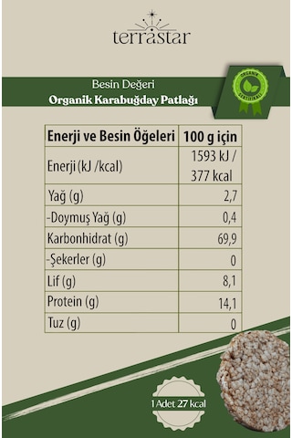 Terrastar Organik Karabuğday Patlağı 2'li