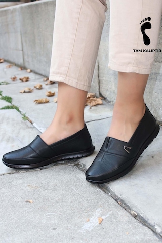 Fast Step Hakiki Deri Kadın Casual Ayakkabı 864za101 Siyah