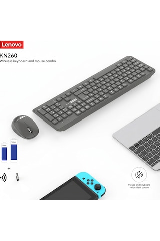 Kn260 Kablosuz Klavye Mouse Set Sessiz Siyah 870042257 Optik