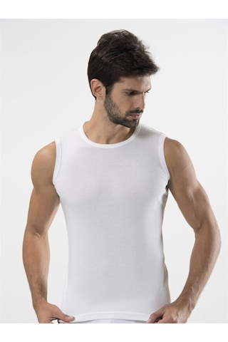 Türen 134 Spor O Yaka Erkek Atlet İkili Paket-beyaz Beyaz