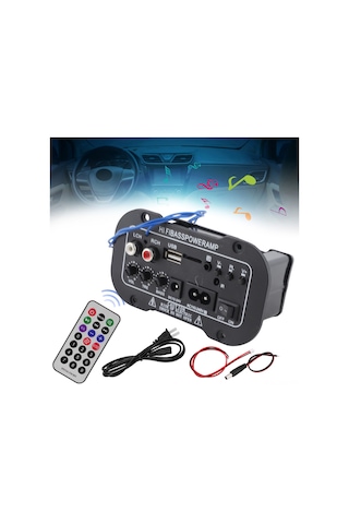 Yaleker Araç Bluetooth Amfi, 50w Güç, Tf Kart/usb Destekli, Süper Ağır Bas, Uzaktan Kumanda, 220v Uyumlu