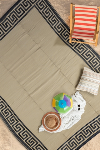 Savana Xl Plaj Kamp Karavan Piknik Bahçe Halısı Balkon Teras Hasır Mat Savan Halı 240x330 Kahverengi - Krem