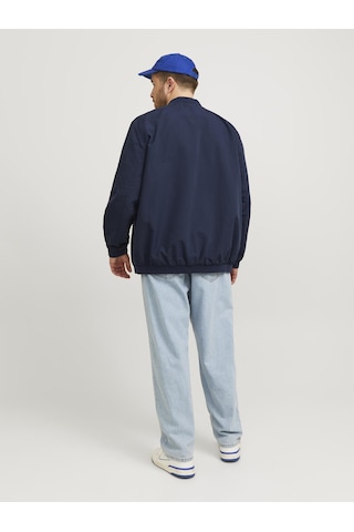 Jack & Jones Büyük Beden Beyzbol Yaka Bomber Ceket- Rush - 12173990 Navy Blazer