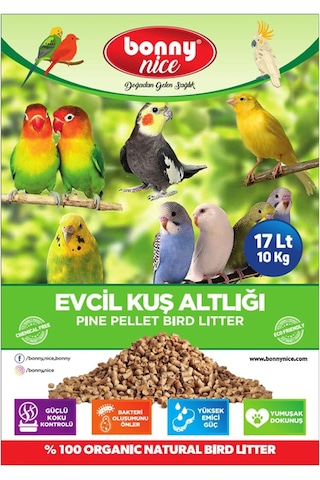Bonnynice Bonny Nice Kuş Kumu Kanarya Muhabbet Papağan Bülbül Kafes Altlığı 10 Kg 17 Lt 1 Adet
