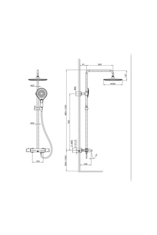 Eva Banyo Fontana Fm-0151 Krom Duş Ünitesi Diğer
