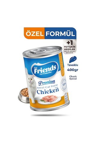 Premium Tavuklu Yetişkin Kedi Konservesi 400 Gr Özel Formül Yaş Mama