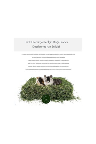 Poly Kemirgen Doğal Kuru Yonca Kemirgen Otu-tavşan-ginepig-hamster 500 Gr