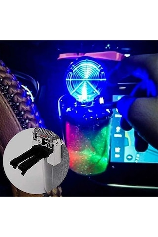 Oto Küllük Renkli Işıltılı Rgb Araç İçi Led Küllük 7 Işıklı Black