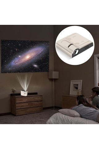 Novahub Galaxy Pilli Projeksiyon Gece Lambası 16 Gezegen Kartlı 16 Planet Kartlı Bej