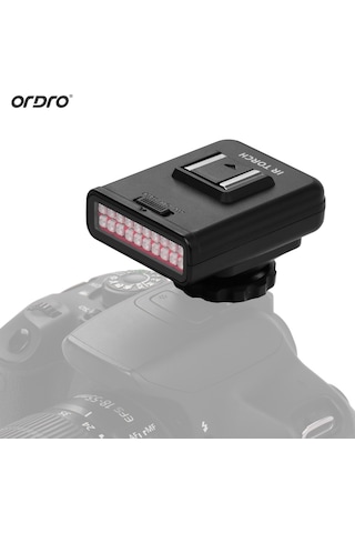 Ordro Ln-3 Stüdyo Usb Şarj Edilebilir Kızılötesi Ir Led Işık Siyah Siyah
