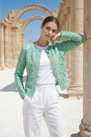 Sayzen Your Shine Gold Düğmeli Nakış Işlemeli Ceket Sy-shn2609 Mint Yeşili