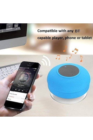 Kablosuz Taşınabilir Su Geçirmez Mini Bluetooth Hoparlör, Duş Ve Araç Kullanımı İçin, Mikrofonlu, Tip-c Şarj.