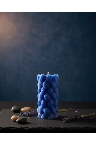 Baklava Desenli Mum Mavi