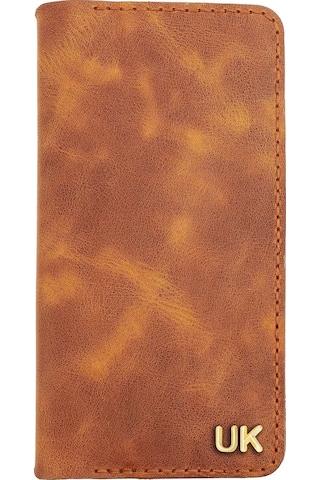 Twingold İsme Özel Dikey Uzun Cüzdan - %100 Rainbow Deri - A010007 - Camel Camel