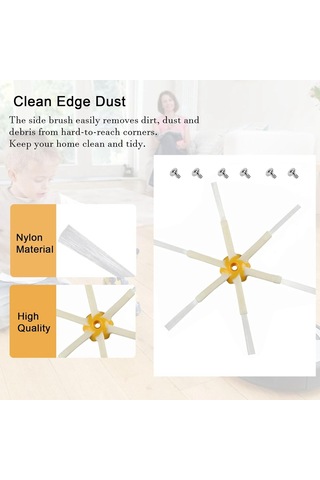 Sointeresting Irobot Roomba 600/700/500 İçin 6 Köşe Yan Fırça Aksesuarları, Yan Fırça Aksesuarları Yedek Parçaları