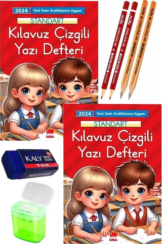 Güzel Yazı Defteri Orta Boy Fatih Kırmızı Ve Siyah Jumbo Kurşun Kalem Sınav Silgisi Kalemtraş Yeni Müfredat Standart