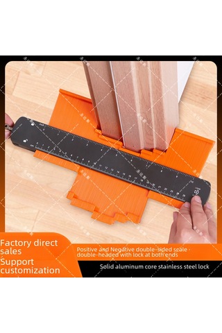 Xiyyadms Metal İki Uçlu Kilitleme Kontur Ölçer, Düzenksiz Şekilleri Kopyalama, Ahşap İşleri Ölçüm Aracı 10 İnç Geniş Metal Kilit