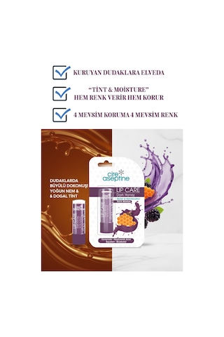 Cire Aseptin Dark Honey Renkli Dudak Bakım Kremi 4,5 Gr