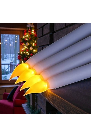 2 Adet Led Işıklı 27 Cm Uzun Şamdan Mumu Gün Işığı Led Işıklı Şamdan Mumu Led Işıklı Mum Pilli Mum Gün Işığı