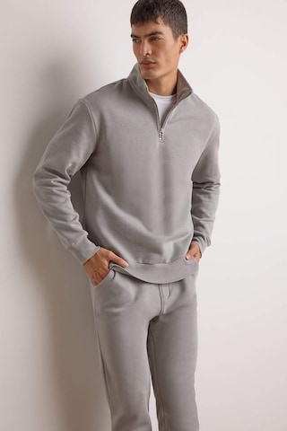Defacto Regular Fit Dik Yaka Yarım Fermuarlı İçi Yumuşak Tüylü Basic Düz Sweatshirt X7405az25augr198 Gri
