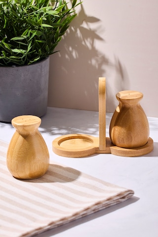 Duke Bambu 2 Parça Standlı Tuzluk-biberlik Dogalbambu Bambu