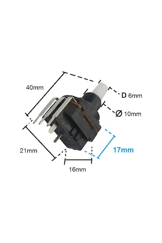 5 Adet B500k Anahtarlı Dimmer Potansiyometre 500k Dimmer Pot Somunsuz