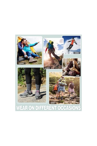 Teltree Kışlık Kalın Orta Bilekli Kayak Çorabı - Isı Sağlama, Ter Emici, Anti Kayma Outdoor Spor Çorabı Koyu Gri Koyu Gri