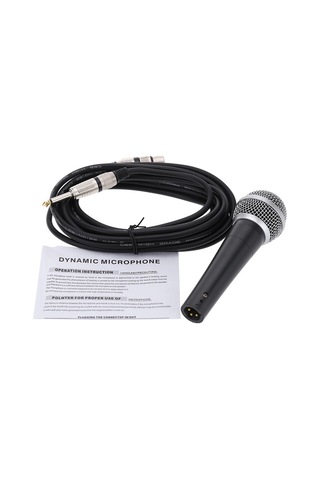 Hfambition Zink Alaşımlı Dinamik Mikrofon, 50hz-15khz Frekans Aralığı, Gürültüsüz Ses, 5m Kablo Xlr-6.35mm , Pil Gereksiz