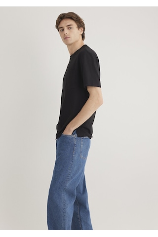 Mavi Cepli Siyah Erkek T-shirt M066248-900 Siyah