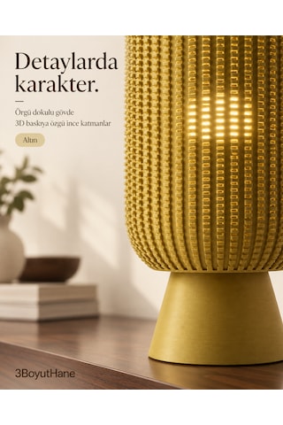 Modern Dekoratif Masa Lambası Salon Ve Yatak Odası İçin Abajur, 10 Renk Seçeneği, E14 Led Uyumlu Gold