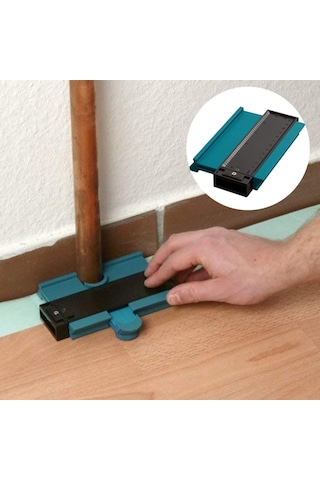 120mm Plastik Evrensel Boru Ahşap Kanalları Profil Markalama Aracı Teksir Diş Kontur Kopya Vakum Paketleme Mavi