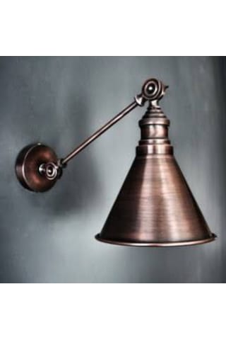 Mylights Retro Bakır Eskitme Mafsalı Aplik Rustik Aplik Okuma Lamabası Bakır