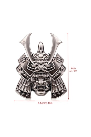 Stil - 7-3d Araba Sticker Premium Savaşçı Metal Araba Yan Çamurluk Arka Bagaj Kafatası Amblem Rozet Herhangi Bir Araç