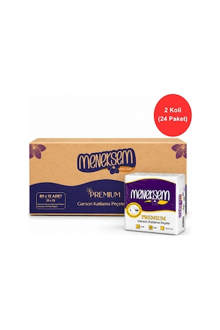 Menekşem Garson Peçete 33x33 Cm Premium 2 Katlı, 80 Li 24 Paket, 1920 Adet
