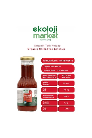 Organik Ketçap Tatlı 280 Gr