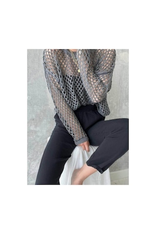 Rouge Basic Simli Ajurlu Triko Gri