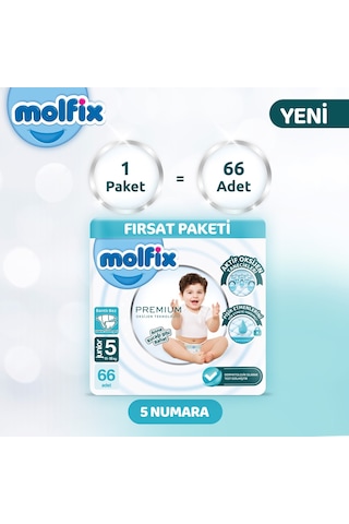 Molfix Premium Ultra Fırsat Paketi 5 Beden 66 Adet 5 Numara
