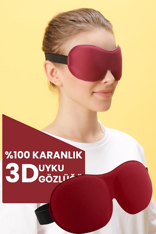 Viscofoam Uyku Gözlüğü Uyku Bandı 3d Uyku Gözlüğü Bordo