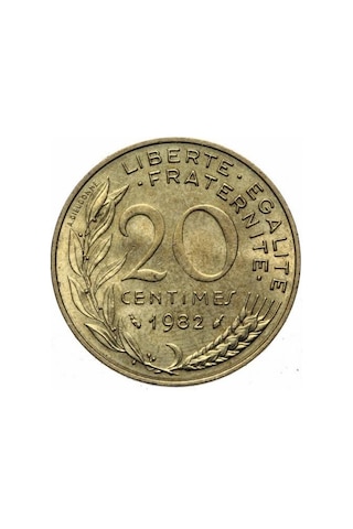 Fransa, 20 Centim 1962-2001, Ççt Eski Madeni Para