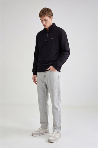 Wrangler Pamuklu Regular Fit Dik Yaka Fermuarlı Selanik Örgü Sweatshirt Siyah