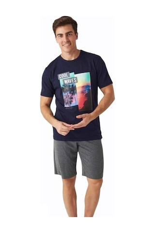 Mod Collection Baskılı Kısa Kol Erkek Şort Takım (529143795)