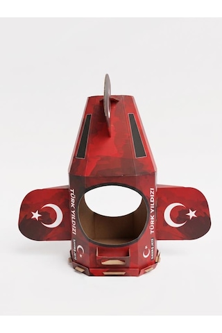 Kardinno Savaş Jeti Eğitici Oyuncak Karton Giyilebilir Çocuk Kostümü Etkinlik Parti Kostümü kırmızı