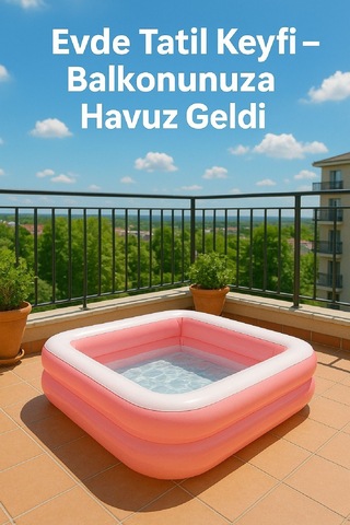 Yaz Serinliği Kare Çocuk Havuzu 86x25 Pembe