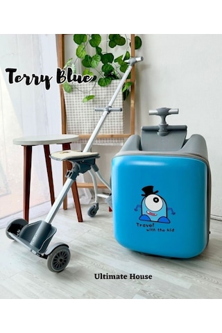 Heybee Luggages Heybee Sevimli Canavar Oturulabilir Mavi Çocuk Valiz Diğer