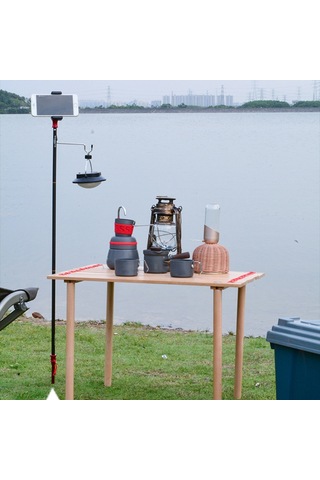 Sundick Ayrılabilir Fener Stand Lambası Tripod Kamp Lamba Braketi Siyah