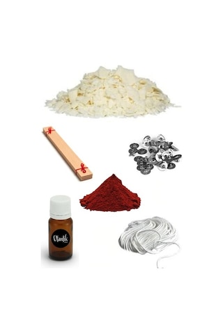 Soya Mum Yapım Seti, 1Kg Soya Wax, Boya, Esans, Fitil, Çıtçıt